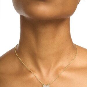 Kendra Scott Ari Heart Gold Pendant Necklace in Iridescent Drusy